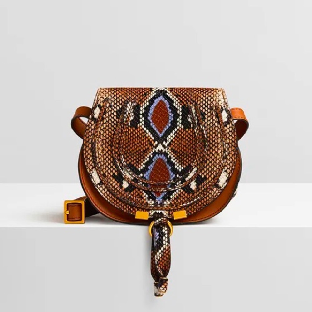 Chloe Exotic Patterned Mini Bag with Gold Accents